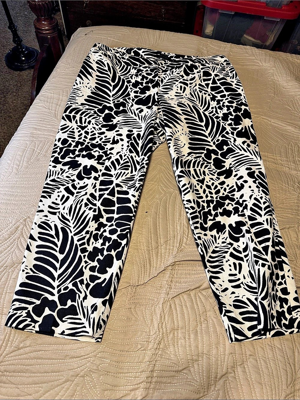 Talbots Hampshire Straight Leg Pants Black & White Size 20W